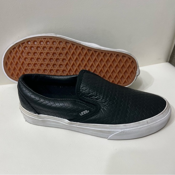 Vans Shoes - (Size 5.5) Black Italian Weave Slip-Ons, by VANS